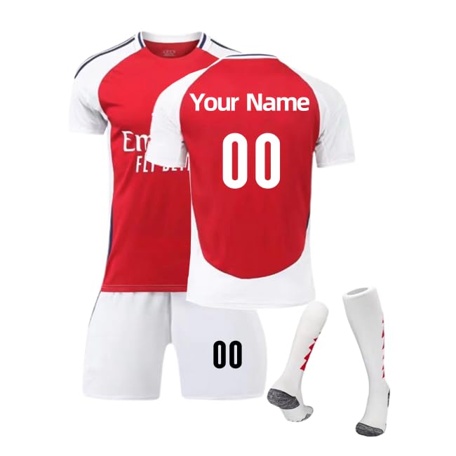 personalización Camiseta Fútbol Niño, 24/25Equipación de l Personalizada Casa/Visitante, Camisetas de Futbol Conjunto Niños y Adulto, Camiseta de Entrenamiento de Fútbol,Pantalones Cortos y Calcetines