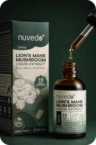 Image of Nuvedo Lions Mane Mushroom Liquid Extract | 50 mL | 1:5 Dual Extract