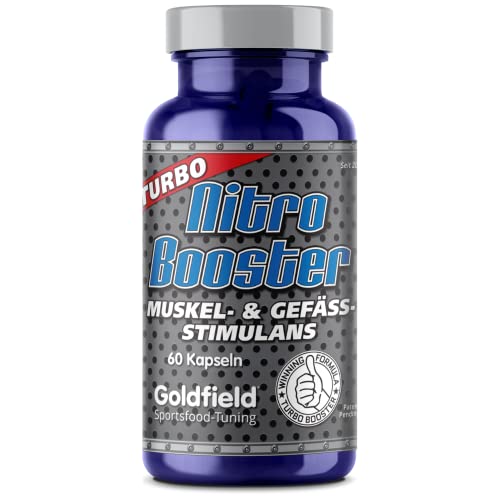 Goldfield - Nitro Booster | Aminosäuren Komplex aus L-Arginin AKG, L-Ornithin AKG und L-Arginin-HCL | Nährstoffbooster | Verbessert die Verfügbarkeit und Wirkung vieler Nährstoffe | 60 Kapseln