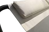 OUTFLEXX Exklusive Doppelliege in weiß und Silber, Sonnenliege, 2er Liegebank aus solidem Stahl, 210 x 200 x 151 cm, Liegefläche aus hochwertigem Polyester, inkl. Nackenkissen, rollbar, wetterfest - 4