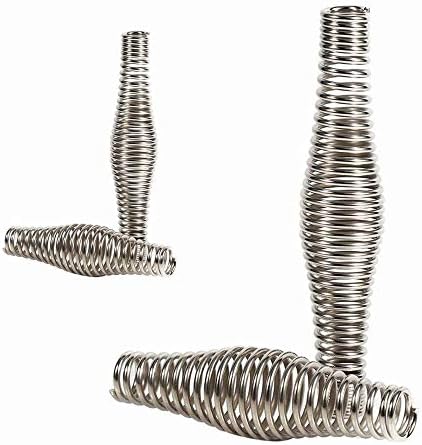 NC 2Pcs Spring Stove Handles Stainless Steel Handle Springs Grill BBQ Pit Grips Grill Handle Springs BBQ Pit Accessories Wood Furnace Stove Smoker(11cm)