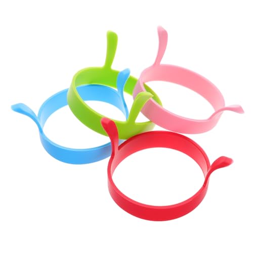 4Pcs Silicone Egg Molds Nonstick Cooking Rings for Eggs and Pancakes Kitchen Supplies for Easy Breakfast Multi Purpose Silicone Cooking Molds Great for Families