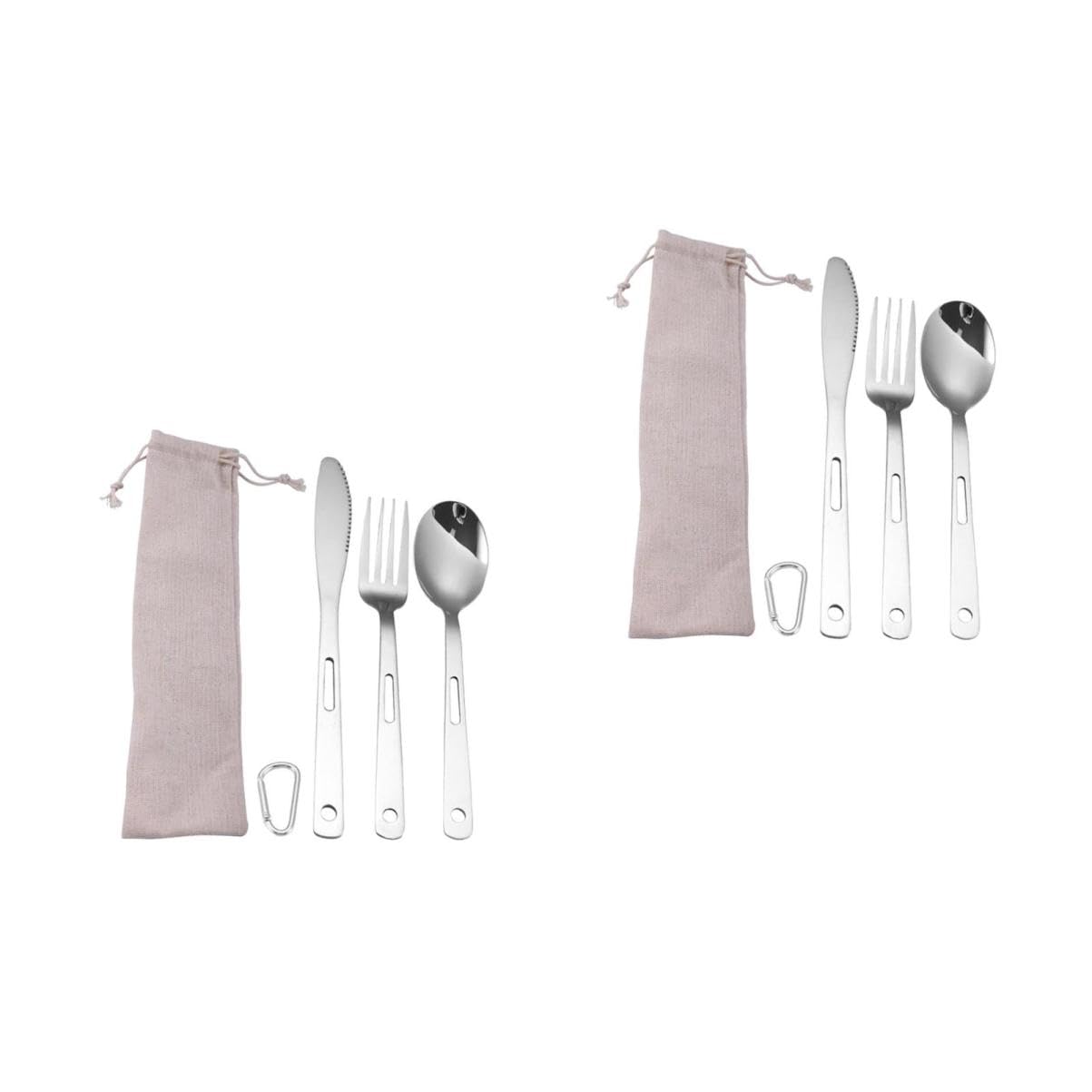 Supvox 2 Sätze Tragbares Camping- und Picknickgeschirr-Set essgeschirr outdoor outdoorgeschirr Besteck-Organizer Besteckständer Besteck kochlöffel Geschirrset Outdoor-Versorgung