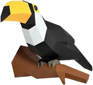 30cm Toucan 3D Paper Model Birds Animal Papercraft Home Decor Wall Decoration Puzzles Educational