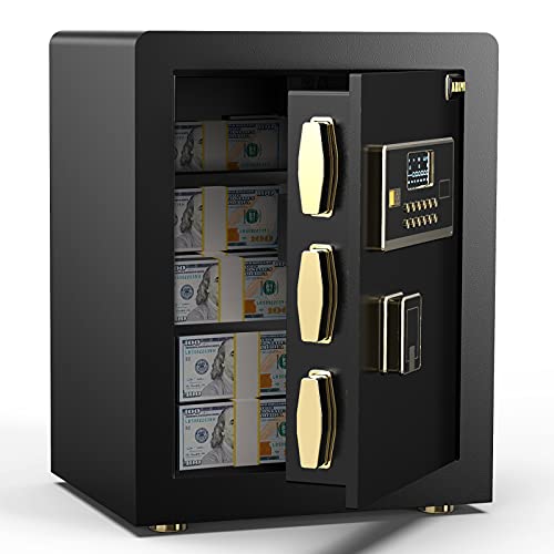 ADIMO Safe, 1.4 Cubic Feet Cabinet Safe Box with Digital Keypad and Key Lock, Double Keys, Triple Security System, Removable Shelf Wall or Cabinet Anchoring Design for Jewelry, Documents, Valuables