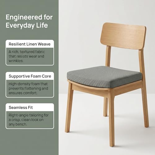 Cojín de asiento de lino grueso a medida para sofá modular interior 3