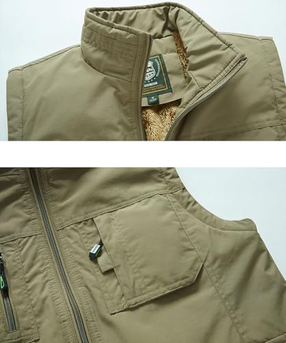 Image of Men's Casual Lightweight Vest Fleece Lined Windproof Warm Sleeveless Jacket