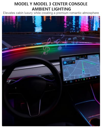 Tira de luz LED ambiental para auto Tesla Model Y Model 3 miniatura 4