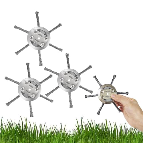 6 inch Steel Wire Weed Trimmer Head String Trimmer Replacement Head Steel Wire Grass Trimmer Head for Electric Battery Powered Cordless String Trimmers-Only 5.5mm / 0.2 Inch Bore Size 2 Pack