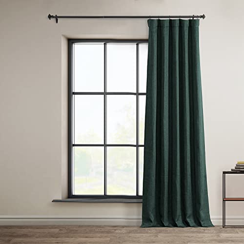 HPD Half Price Drapes Faux Linen Room Darkening Curtains for Bedroom 50 X 96, BOCH-LN21328-96 (1 Panel), Focal Green - Image 2
