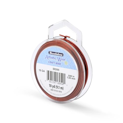 Image of Artistic Wire, 18 Gauge Tarnish Resistant Colored Copper Craft Wire, Brown, 10 yd