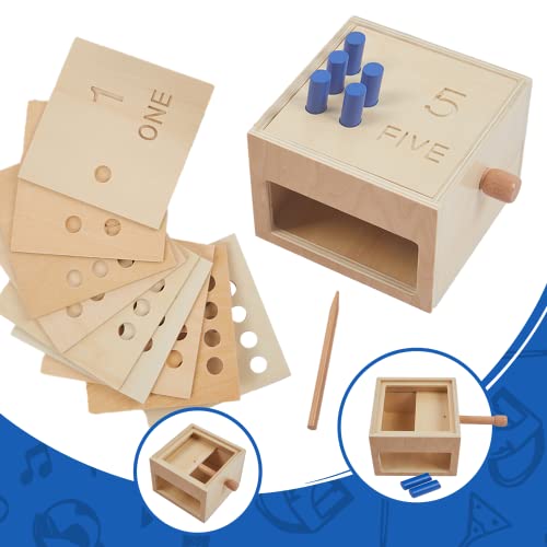 Image of Montessori Toddler Counting Peg Board Box with Number- Wooden Counting Box Toys for Toddlers 1-3,Montessori Math Manipulatives Materials and Numbers,Montessori Toys for 3 Year Old,Peg Board for Kids