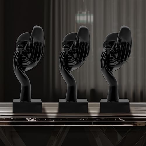 Estatua decorativa abstracta negra para escritorio miniatura 3