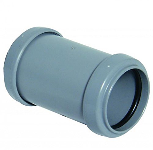 Image of FLOPLAST 50mm Grey Pushfit Waste Pipe Coupling - Bag of 2