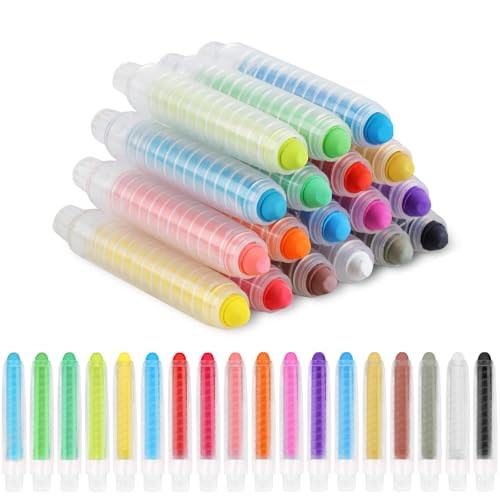 Phinus 18 PCS Dustless Chalk for Kids with Pen Sleeve, Colored Washable Toddler Chalk Non Toxic for Doodling, Drawing, Writing