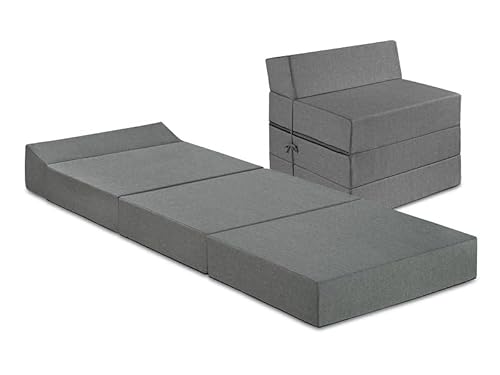 Traumnacht Komfort Gästematratze mit bequemen Kopfteil, 200 x 70 x 15 cm, hellgrau, Öko-Tex zertifiziert, produziert nach deutschem Qualitätsstandard