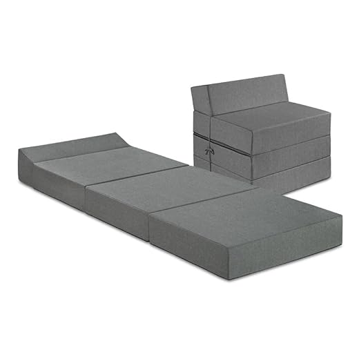 Traumnacht Komfort Gästematratze mit bequemen Kopfteil, 200 x 70 x 15 cm, hellgrau, Öko-Tex zertifiziert, produziert nach deutschem Qualitätsstandard