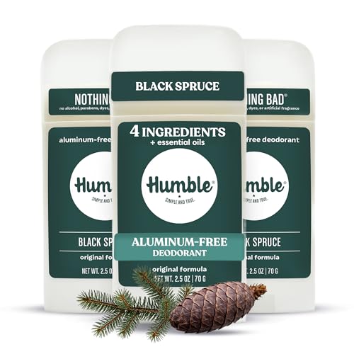 Humble Aluminum-Free Deodorant, Black Spruce - 3 Pack