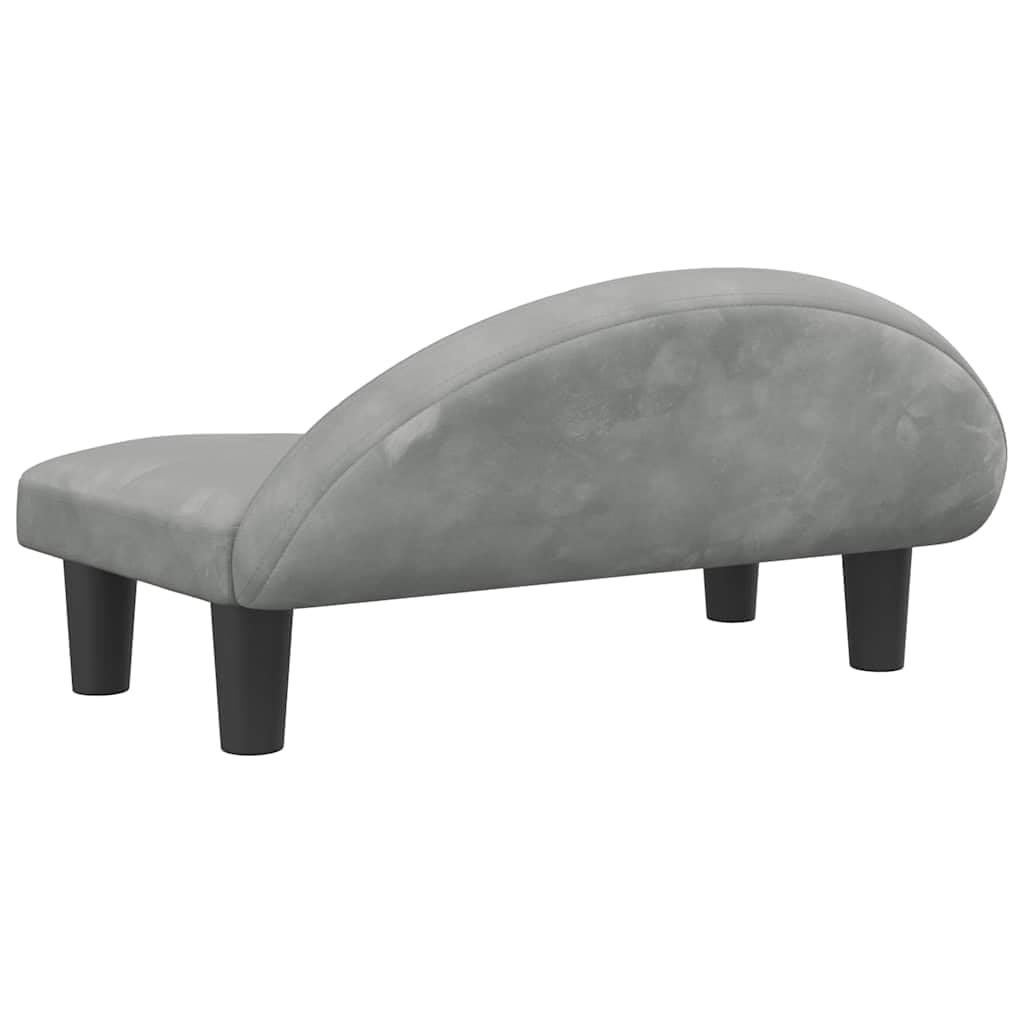 Cuccia per cani in velluto grigio chiaro, 70 x 52 x 30 cm, con imbottitura in schiuma, divano e cuscino antiscivolo, rivestimento lavabile, protegge le articolazioni, per cuccioli, per
