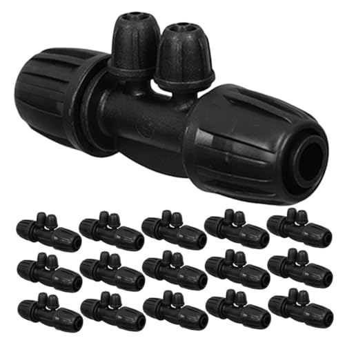 HEMOTON 16 piezas Conectores de Riego por Goteo con Púas Kit de Accesorios para Tubo PE Compatible con Jardín Césped Macetas y Fácil de Instalar