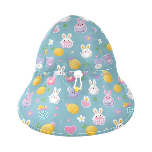 Easter Eggs Bunnies Animals Fresh Kid Beach Hat Toddler Boy Beach Play Hats Baby Girls UPF 50+ Protection Large Brim Traveling Swim3