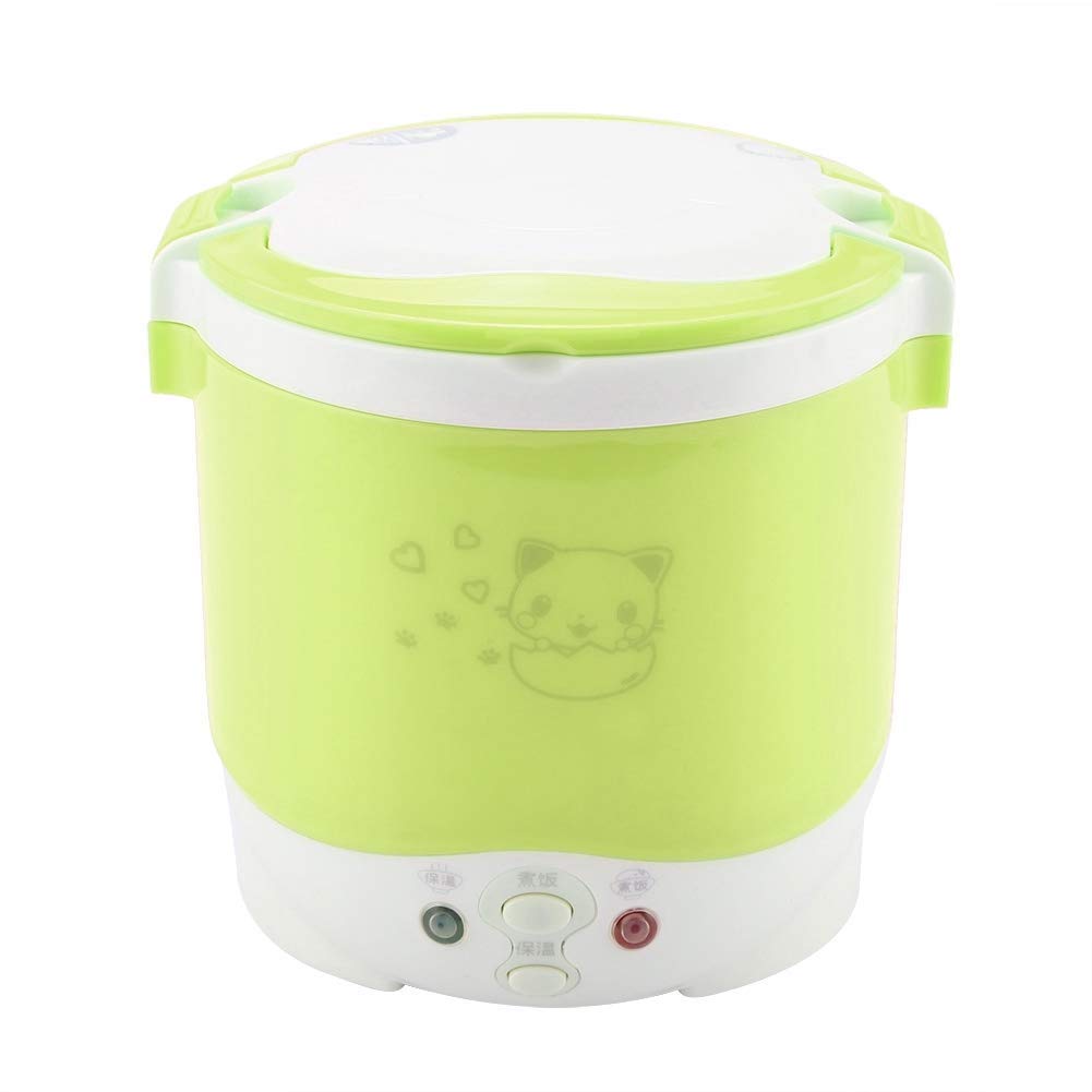 Ejoyous Cuiseur à Riz pour Voiture 12V, Mini Cuiseur Électrique et Vapeur 1L, Vert, pour Camping-Car et Camion 2 Personnes