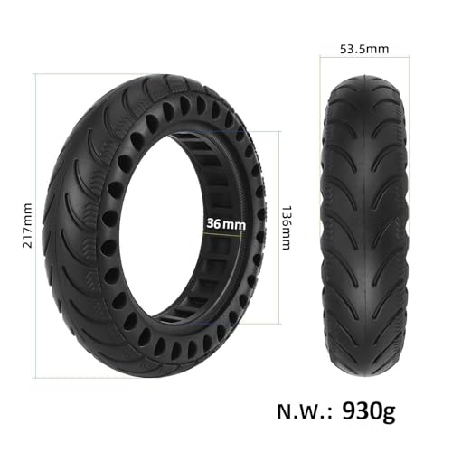 VOLOHAS 9x2,125 Vollreifen für Xiaomi M365 Elektroroller Offroad Soft Solide Reifen 9 Zoll Vollgummireifen Reifen mit 36mm Radnabenschlitz Ersatzreifen Zubehör Hochelastischer Ersatzreifen (1 Stück)