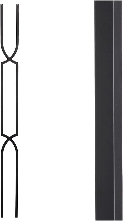 Ash Grey - 16.6.13 Scalloped Rectangle Hollow Iron Baluster for Staircase Remodel