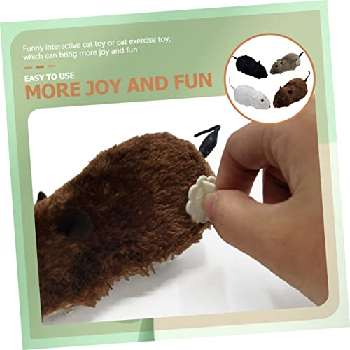 Ratón de cuerda para gatos Toddmomy interactivo de 8 piezas 4
