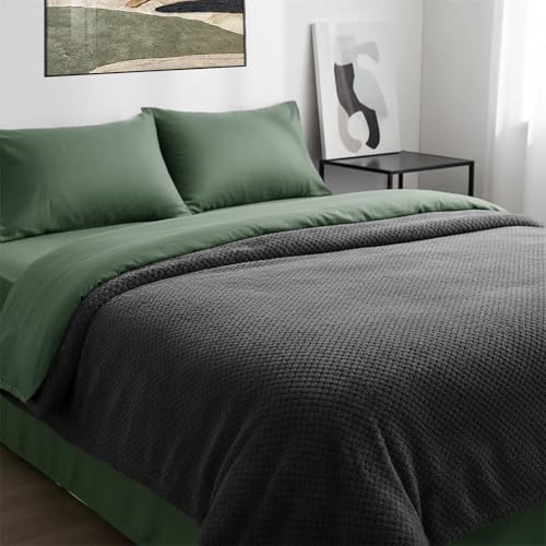 毛布 ふわとろ毛布 ブランケットシングル 170 x 280 cm マイクロファイバー柔らかく肌触りフラネル洗える静電防止四季適用冷房対策旅行ギトプレゼ, ダークグレー