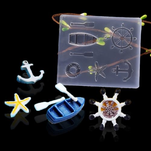 Mini Ocean Theme Resin Silicone Mold Cute Tiny Boat Rudder