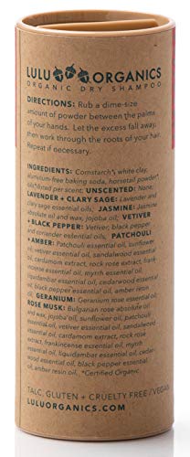 Lulu Organics Lavender and Clary Sage Hair Powder/Dry Shampoo, 4 oz