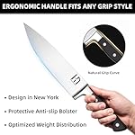 Knife Set, 15 Pcs Kitchen Knife Block Set, Enduring Razor-Sharp High Carbon Stainless Steel Chef Knife Set with Block and Sharpener, Premium Black Knives Set for Kitchen Valentine's Gift - Image 4