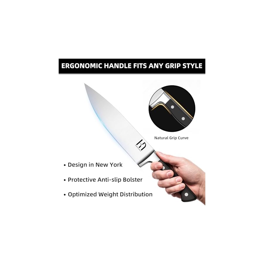 Knife Set, 15 Pcs Kitchen Knife Block Set, Enduring Razor-Sharp Japanese High Carbon Stainless Steel Chef Knife Set with Block and Sharpener, Premium Knives Set for Kitchen, Black Acacia