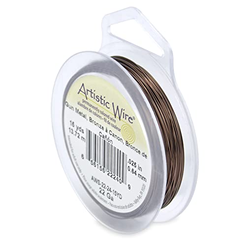 Artistic Wire, 22 Gauge / .64 Mm Tarnish Resistant Colored Copper Craft Wire, Antique Brass Color, 15 Yd / 13.7 M #TOP26