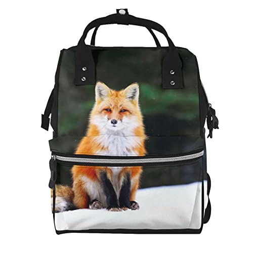 Sac à dos à langer imprimé renard pour sorties en famille et voyages