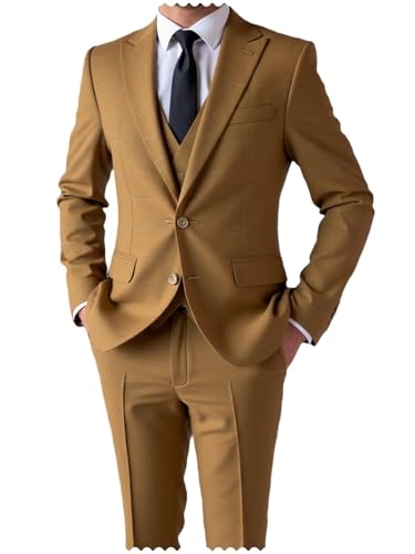 Men's 3 Piece Slim Fit Suit Set Casual Formal Business Groom Tuxedo Set