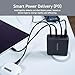 ELECOM 150W USB C Wall Charger Block, 4 Multi Port GaN II Smart PD, Ultra-Fast Charging, Compact Power Adapter for Multiple Devices, Laptops, Tablets, iPhone, iPad, Watch, Speakers, Airpods - Black