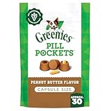 Greenies Pill Pockets for Dogs Large Size, Dog Treat Pouch for Capsule Medication, Peanut Butter Flavor, 7.9 oz. Pouch