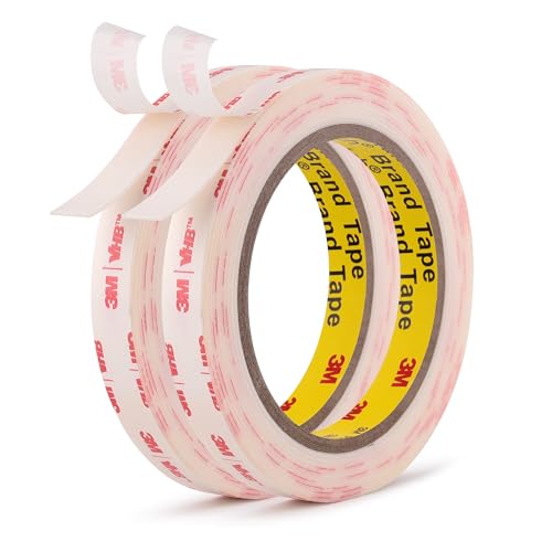 3M Double Sided Tape, 1/2” x 10.8Ft, 4950, White, 2 Pack