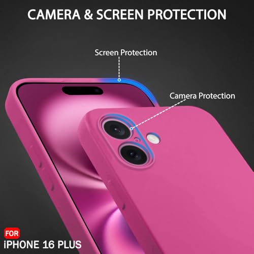 Image of TheGiftKart Liquid Silicone Back Cover Case for iPhone 16 Plus | Soft Micro-Fibre Lining Inside | Camera & Screen Protection | Shockproof Back Cover Case for iPhone 16 Plus (Silicone, Pink)