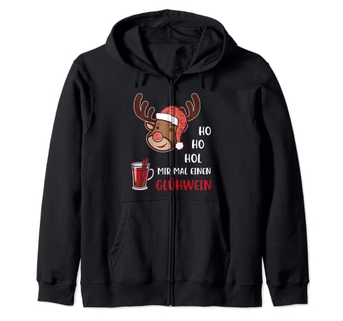 Ho ho hol mir einen Glühwein Christmas Reno Rudolf Sudadera con Capucha