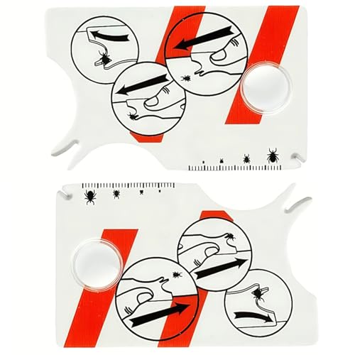 Tovbmup Zeckenkarte mit Lupe 2 Stück