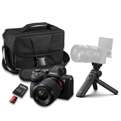 Image of Sony a7 IV Mirrorless Camera with FE 28-70mm f /3.5-5.6 OSS II Lens + Sony GP-VPT3 Wireless Shooting Grip + SanDisk Extreme Pro 128GB + Camera Carrying Case + More (17pc Bundle)