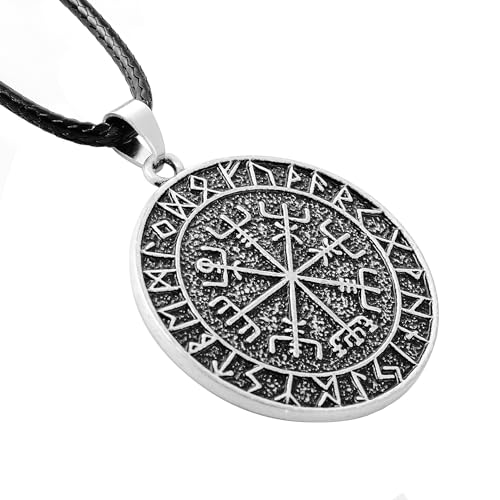 1PCS Norse Viking Necklace For Men Compass Vegvisir Necklace Talisman Jewelry, Mens Viking Gift2