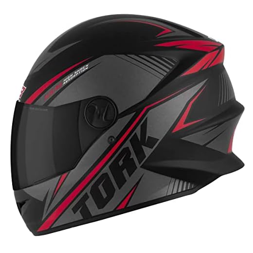 Capacete Moto R8 Pro Tork 60 Viseira Fume Preto/Vermelho