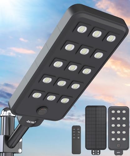 JAYNLT X-15000W Solar Street Lights Outdoor, Ultra-Large 6500K Commercial Parking