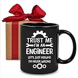 RIJEFUL Trust Me I'm an Engineer Coffee Mug, Engineer Gifts Cup for Birthday Christmas Father's Day for Men, Engineers Graduation Gift Mug Cup, 11, Black