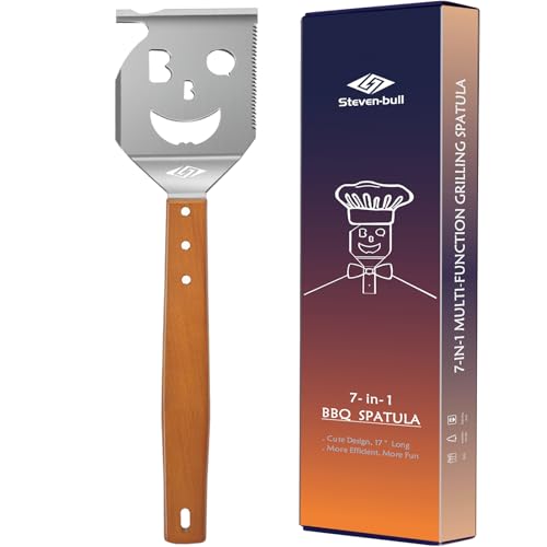BBQ Accessories for Grill, 7 in 1 BBQ Spatula with Scraper, Funny BBQ Tools by STEVEN-BULL S - Used condition - CA$11.77