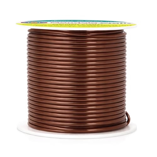 Image of Mandala Crafts 14 Gauge Brown Anodized Aluminum Craft Wire, 60 FT | Colored, Flexible, Bendable, for Bonsai, Armature, Sculpting, Wire Wrapping, Jewelry Making, Weather & Tarnish Resistant